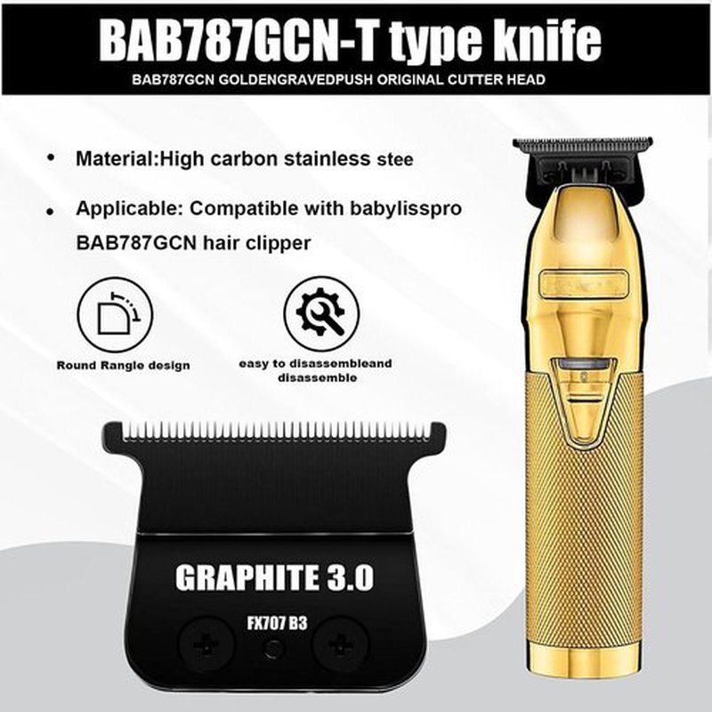 BaByliss PRO FX707Z DLC 2.0 Replacement Trimmer Blade - Zero-Gapped Compatible with FX787 & FX726 (Black)