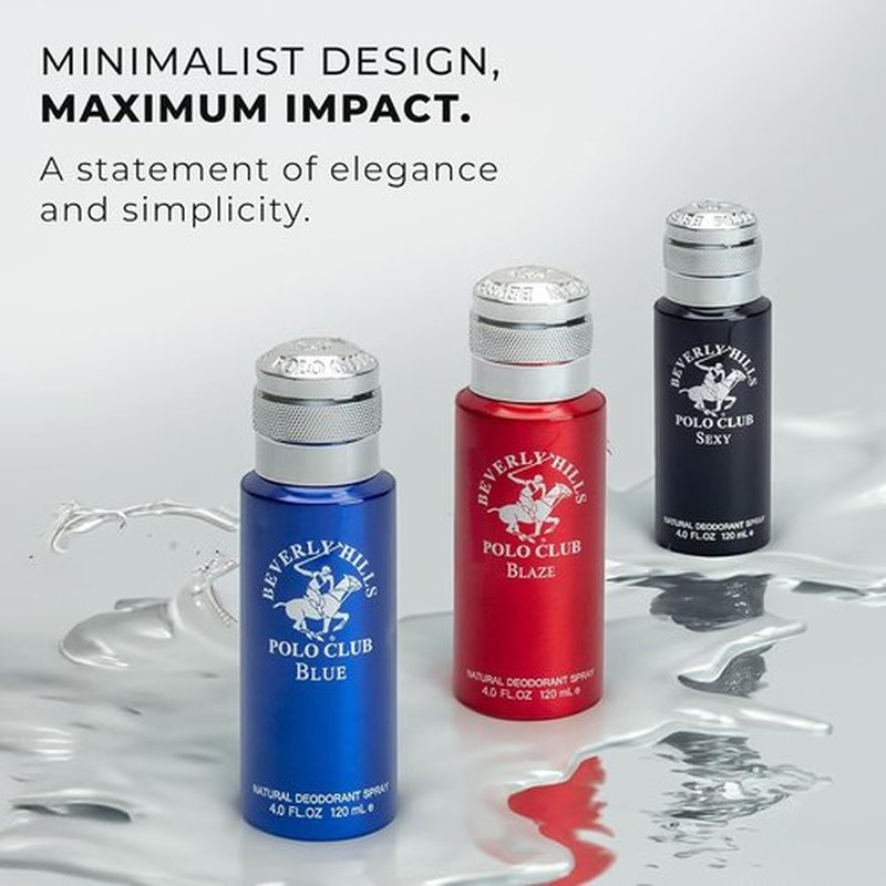 Beverly Hills Polo Club - Men's Natural Whole Body Deodorant Spray - Fresh French Cologne Scent | 4oz Sophisticated Gift