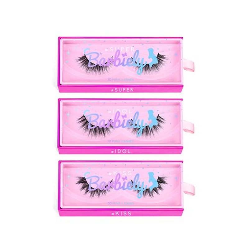 Barbiely 3 Pairs Mink Lashes, 14MM 100% Real Siberian Mink Fur Lashes, Natural Cat-Eyes Look, Totally Cruelty-Free, Reusable & Handmade, Non-Irritating Luxury Volume Strip Fake Eyelashes 14mm