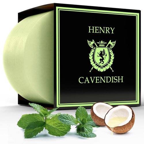 Henry Cavendish Eucalyptus Mint Shaving Soap - All-Natural 4 oz Puck with Shea Butter & Coconut Oil