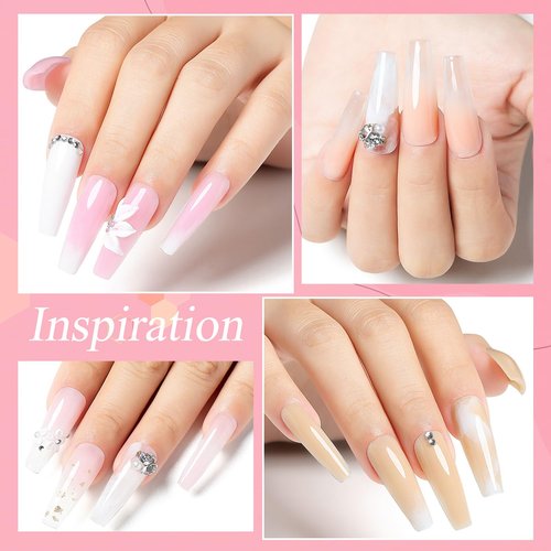 AIMEILI Clear Nail Acrylic Powder Nail Powder System for Acrylic Nails Extension French Nails Manicure Nail Carving No Need Nail Lamp Long-Lasting 60g