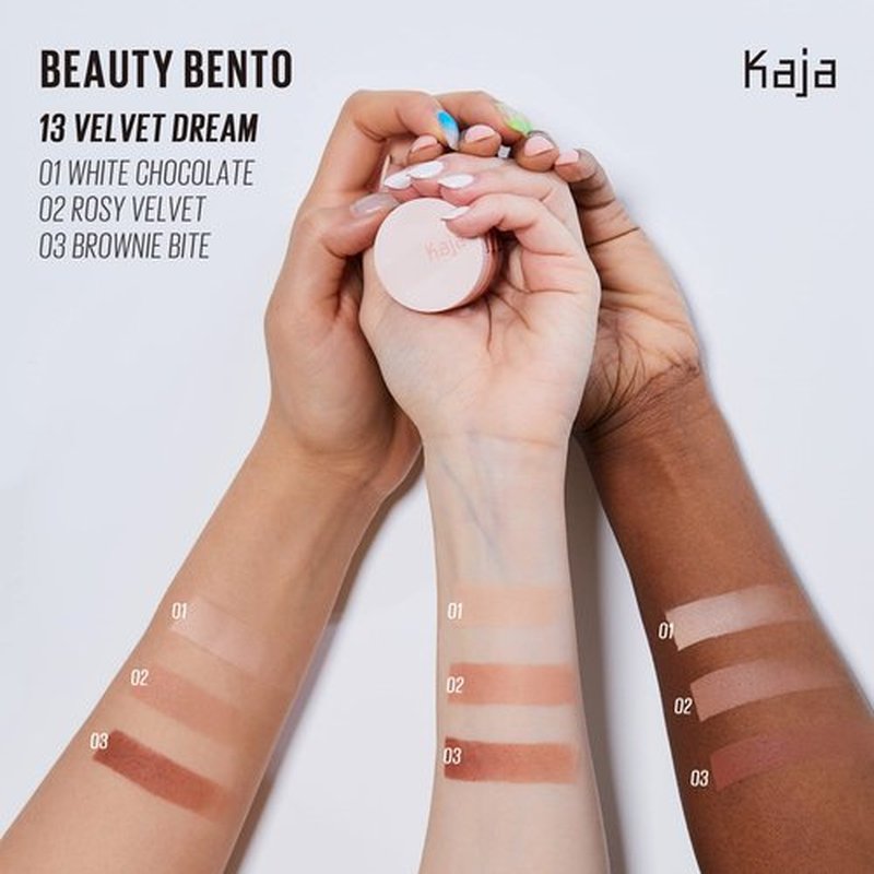Kaja Beauty Bento Collection - Bouncy Eyeshadow Trio | Burnt Sandy Brown Tones, Travel Size, 13 Velvet Dream, 2019 Allure Best of Beauty Award, 0.03 Oz