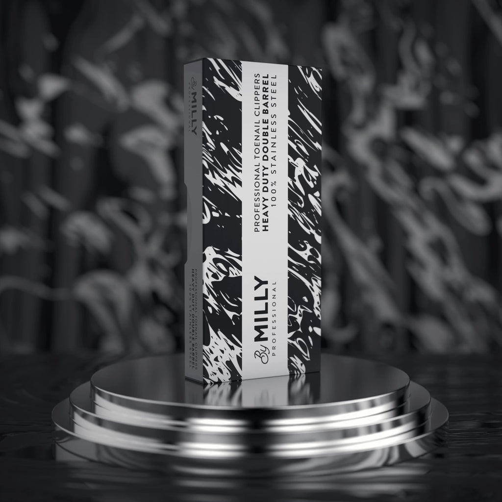 By MILLY High Carbon Steel Professional Nail Clippers for Seniors & Podiatrist Toenail Clippers | Hammer Forged to Trim Thick or Hard Toenails | Heavy Duty Toenail Clippers for Thick Toenails (Silver)
