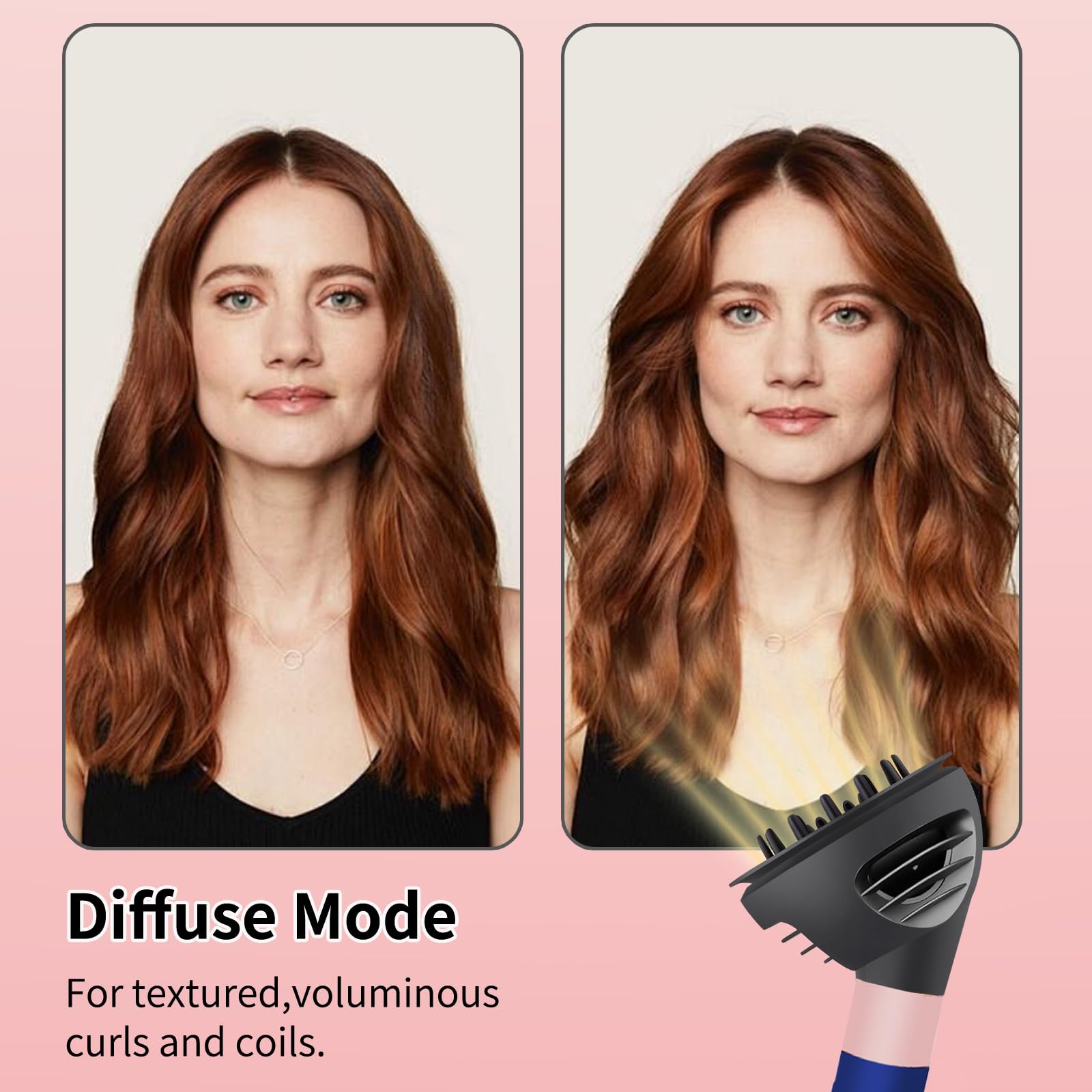 Wave Curl Diffuser for Dyson Airwrap, Dome and Diffuse Modes, Hair Diffuser Attachment for Fast Drying Wave Curly Thick Hair, Adding Volume and Define Curl Wave, Black