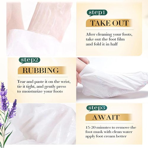 Foot Peel Mask 9 Pack, Exfoliating Foot Mask with Rose, Goat Milk & Lavender, Moisturizing Foot Exfoliator Peeling Masks for Dry Cracked Feet, Foot Masks to Remove Dead Skin for Men & Women