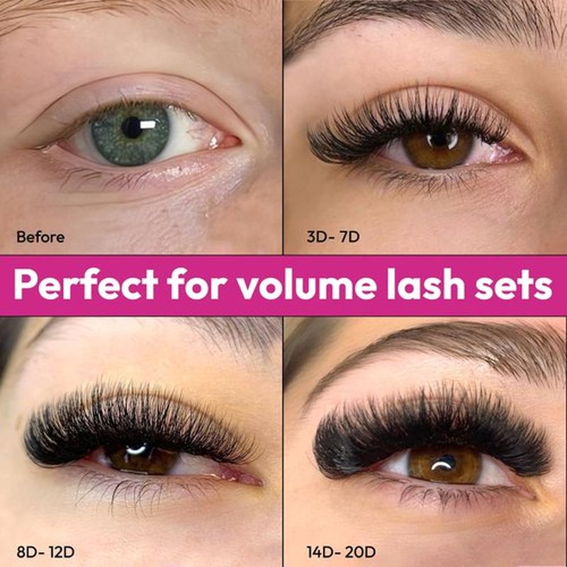 Eyesy Lash 500 Promade Fans - Volume Premade Lash Fans for Eyelash Extensions Pointy Base Handmade Loose Pre Made Eyelashes Middle Stem Soft and Lightweight (5D 0.07 D 12mm)