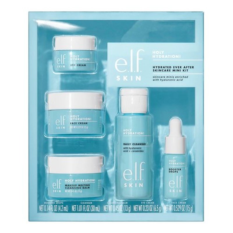 e.l.f. SKIN Holy Hydration! Mini Skincare Kit - Cleanser, Makeup Remover, Moisturizer & Eye Cream