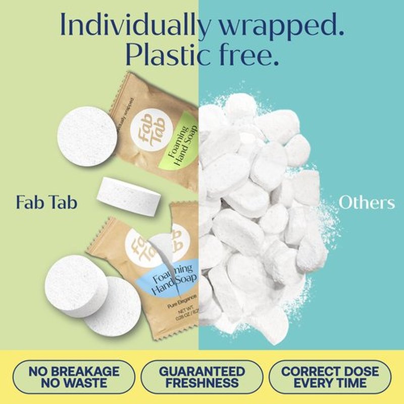 Fab Tab Foaming Hand Soap Refill - Natural Hand Soap - Bathroom Hand Wash - Plant-Based - No Harsh Chemicals - Variety scents - 8 Pack. Makes 8 x 11.9 fl oz (Bottle Not Included)