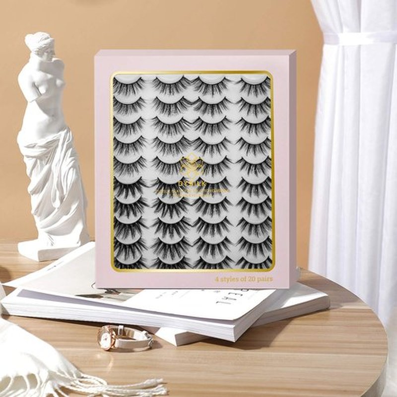 DYSILK Lashes Wispy Mink Eyelashes - Mink Lashes Fluffy 20 Pairs Lashes 6D 4 Styles Mixed Faux False Eyelashes Fake Eyelashes Natural Look Strip Lashes| 13mm-20mm