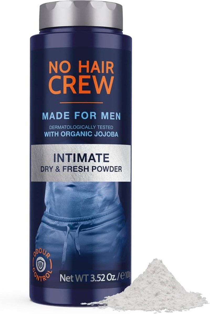 No Hair Crew | Intimate Dry Body Powder for Men - Sweat Defense & Odor Control | 3.5 oz