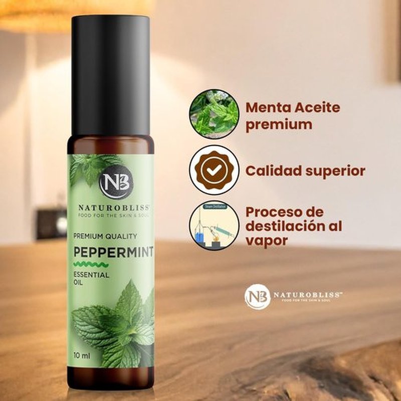 NaturoBliss Peppermint Essential Oil Roll-On - Refreshing Aroma for Relaxation | 10 ml