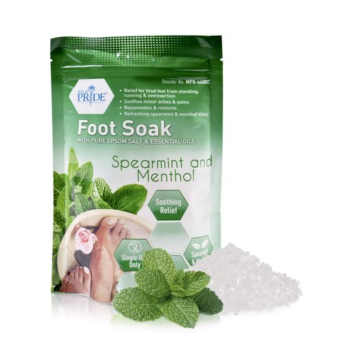 MED PRIDE Menthol Epsom Bath Salts for Pain Relief, Soothing Muscle Recovery & Relaxation with Essential Oils (Foot Soak 19.2 Ounce (Pack of 1))
