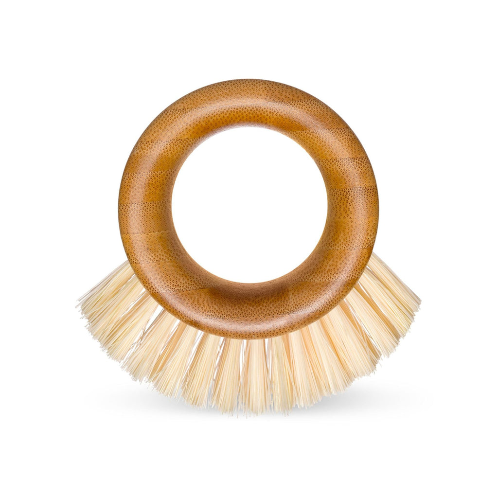 Full Circle The Ring Bamboo Produce Scrub Brush - BPA-Free Vegetable & Fruit Cleaner - Removes Dirt from Potatoes, Mushrooms & Root Vegetables
