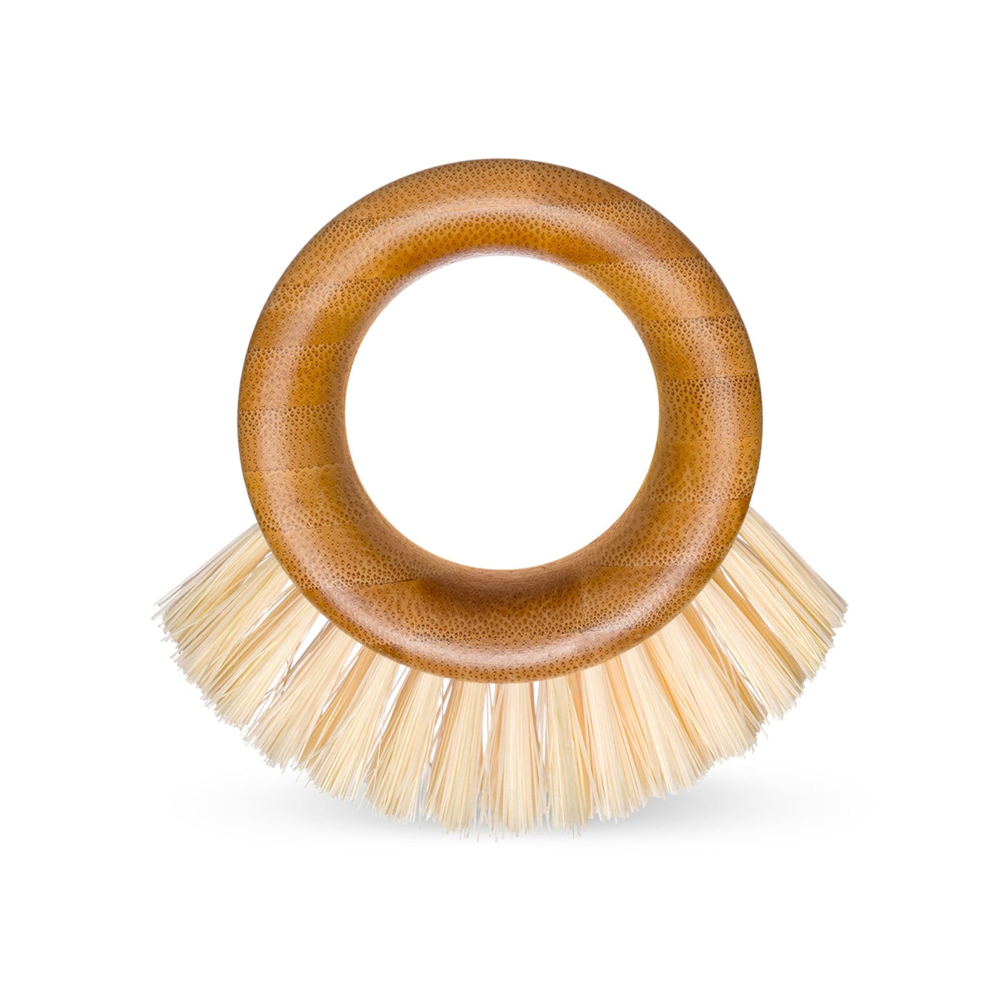 Full Circle The Ring Bamboo Produce Scrub Brush - BPA-Free Vegetable & Fruit Cleaner - Removes Dirt from Potatoes, Mushrooms & Root Vegetables