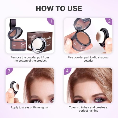 Acomler Instantly Root Cover Up Hairline Shadow Powder, 0.35 Ounce Root Touch Up Hair Color, Gray Hair Coverage Concealing, Hair Powder for Women Men with Eyebrows,Beard Line,Bald Spots (Light Blonde)