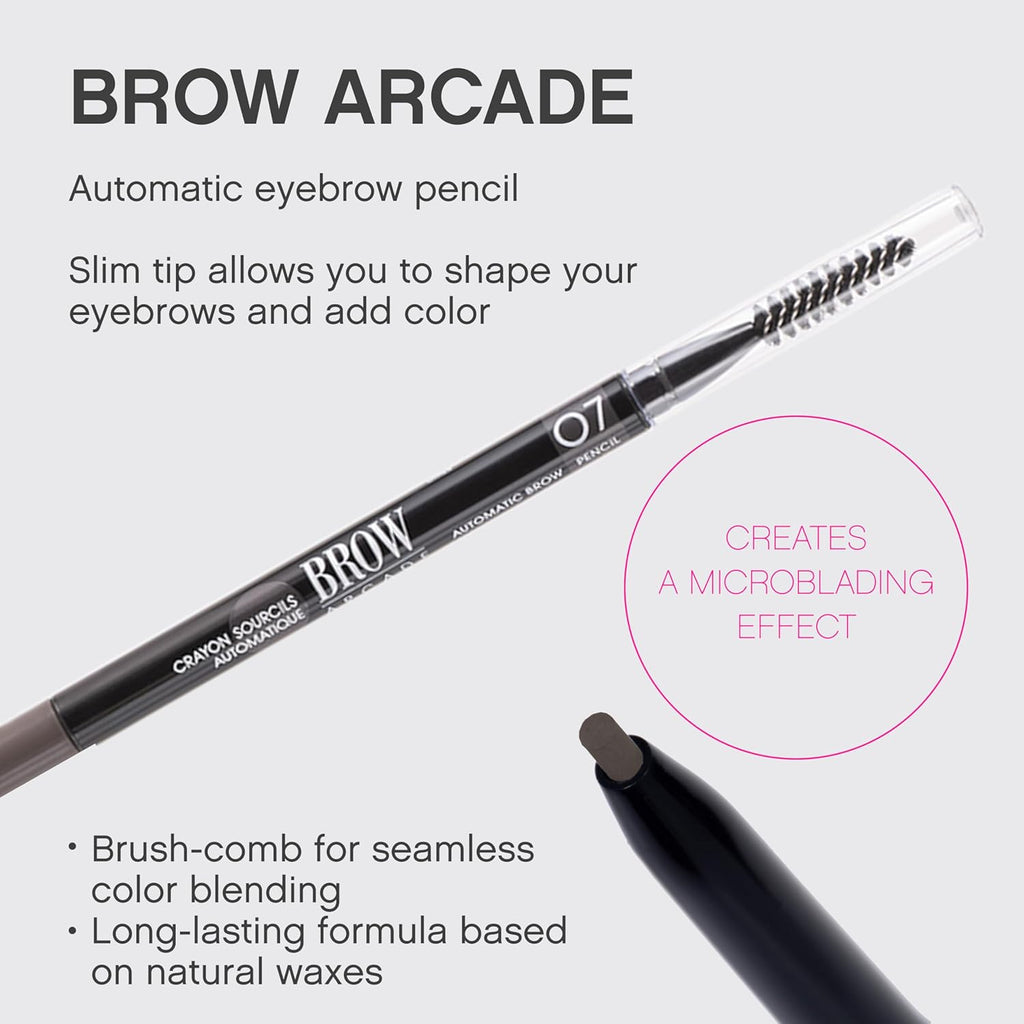 Vivienne Sabó Brow Arcade Eyebrow Pencil - Micro Definer with Brush for Cool-Toned Hair | Shade 07 Ash Brown, 0.035 oz