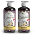 Vita A to Zee Garlic Hair Shampoo & Conditioner with Anti DHT Blocker – Garlic Natural Hair Treatment for Hair Growth, Loss, Thinning & Itchy Scalp – Sulfate & Paraben Free, Cruelty Free & Vegan