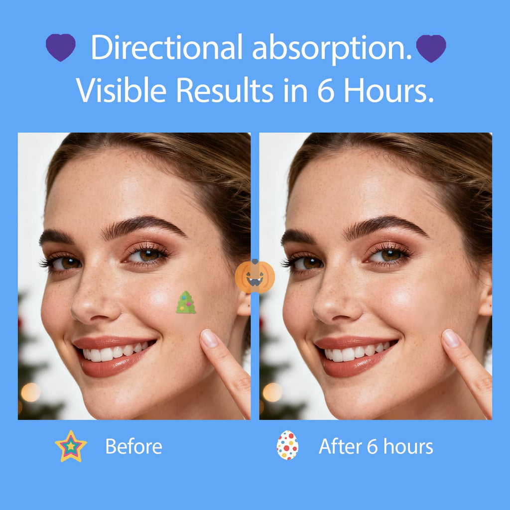 Anchiray Festival Theme Acne Patches, Acne Treatment for Face, Hydrocolloid Pimple Patches for Big Holidays, Easter, Halloween, Thanksgiving, Christmas, Heart and Star, All Skin Types, 80 Counts