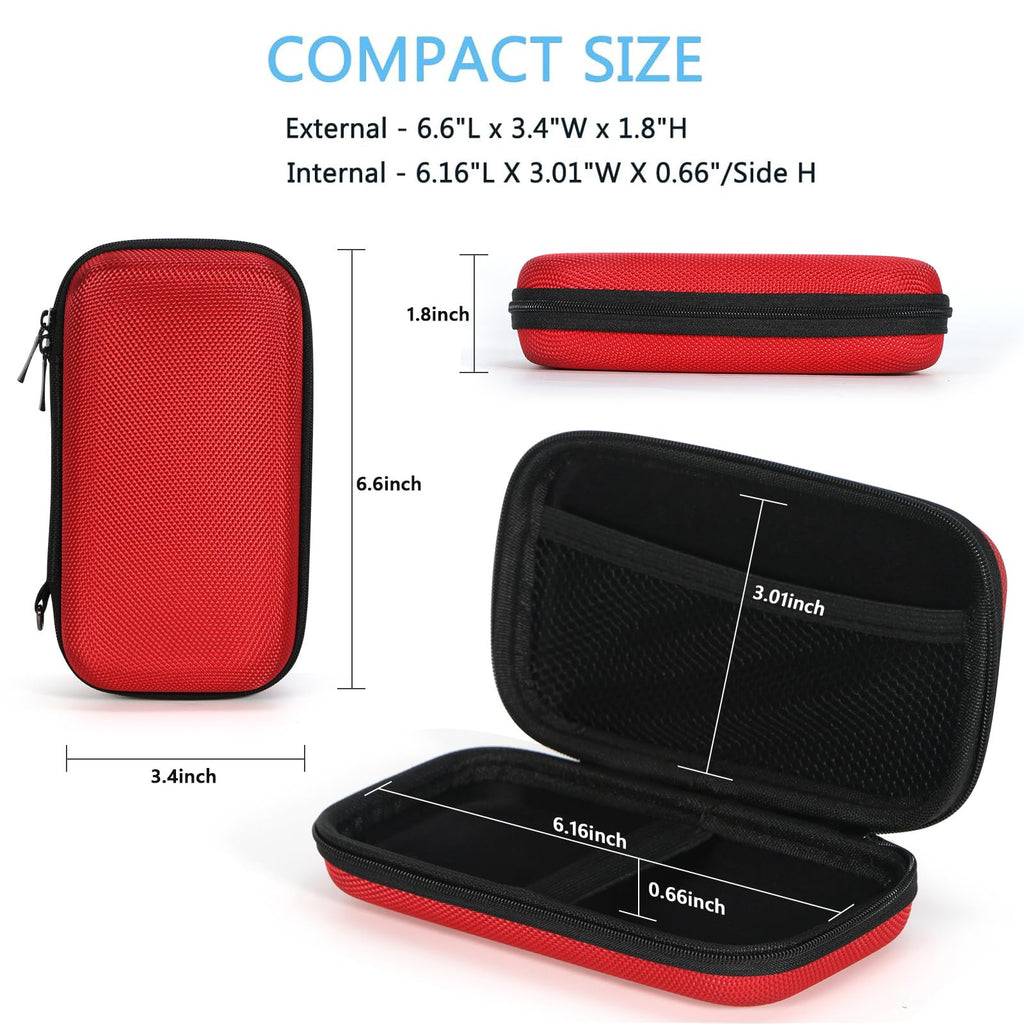 Hard Protective Travel Case, GLCON Electronic Organizer for Anker/Jackery/RAVPower Power Bank, Shockproof EVA Carrying Case for Cell Phones, Travel Gadgets for Cables, Car/GPS Accessories