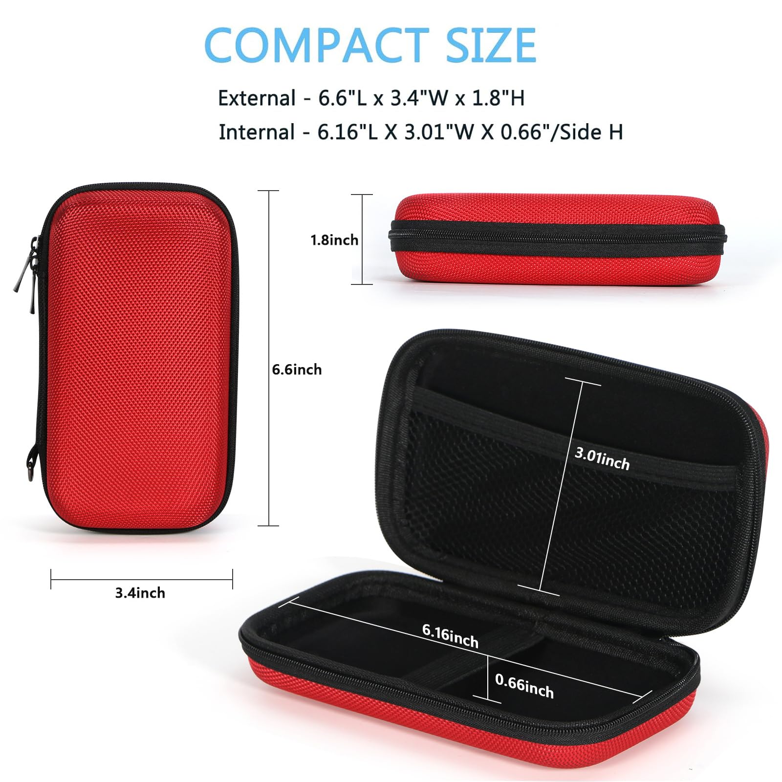 Hard Protective Travel Case, GLCON Electronic Organizer for Anker/Jackery/RAVPower Power Bank, Shockproof EVA Carrying Case for Cell Phones, Travel Gadgets for Cables, Car/GPS Accessories