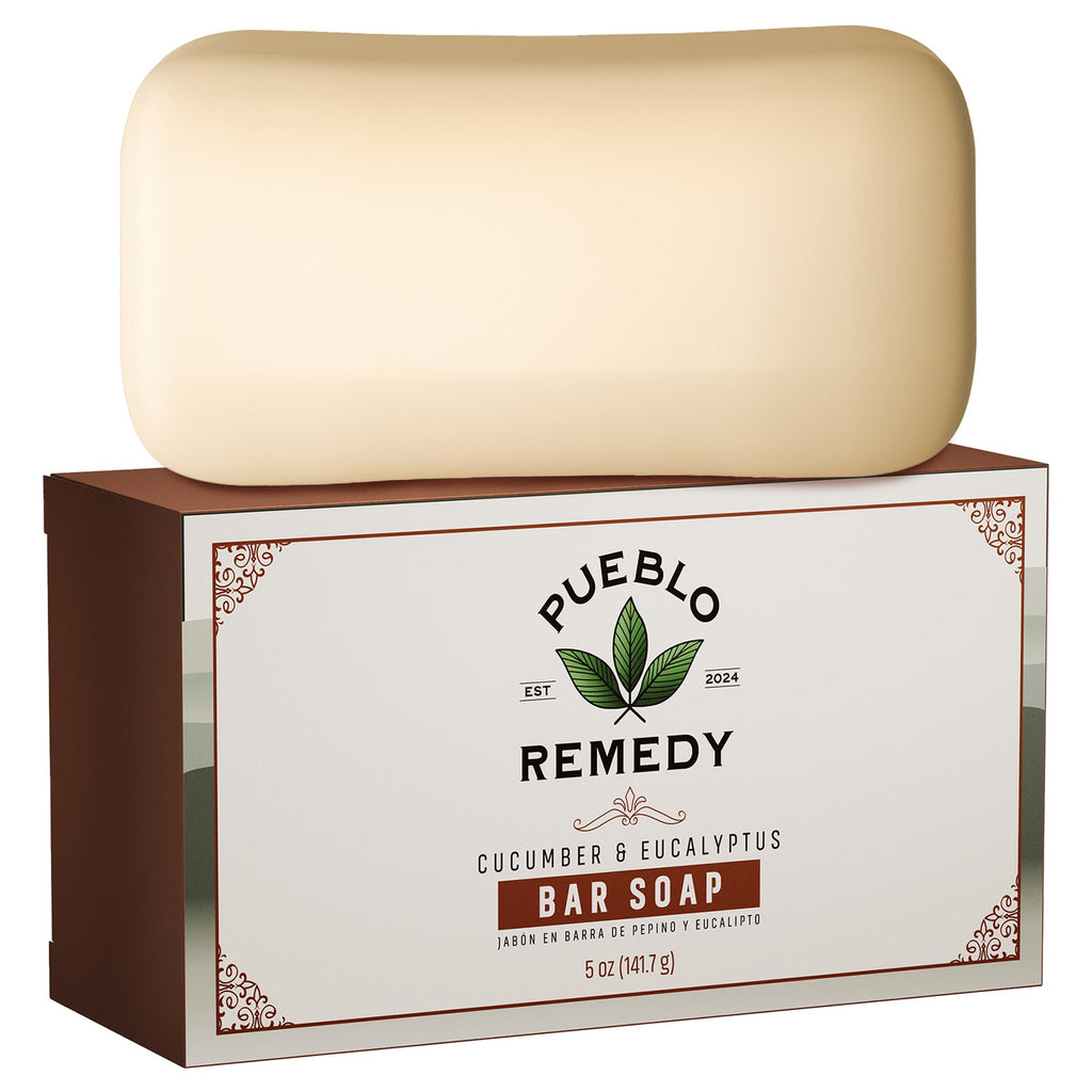 Pueblo Remedy Bar Soap, Cucumber & Eucalyptus – Gentle & Nourishing Skin Cleanser for Hands, Body & Face Care, Vegan & Cruelty-Free, 5 Oz