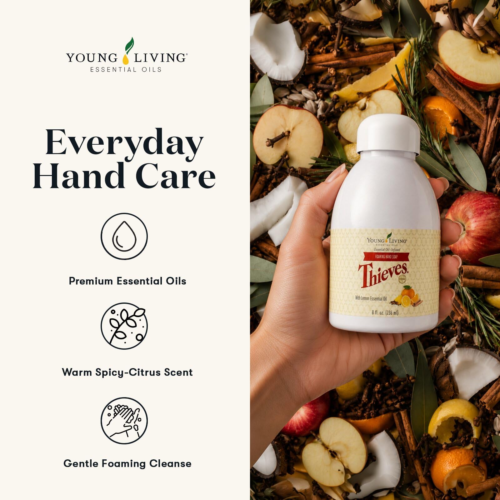 Thieves Foaming Hand Soap 8 fl oz. by Young Living Essential Oils - 1 Pack