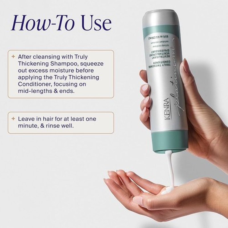 Kenra Platinum Truly Thickening Conditioner - Volumizing Formula for Fuller-Looking Hair | Sulfate-Free, Color Safe | 8.5oz