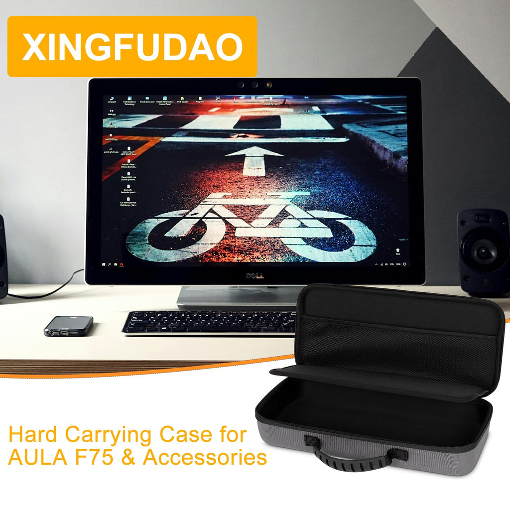 XINGFUDAO 75% Keyboard Case,Hard Carrying EVA Case for Aula F75 Wireless Mechanical Keyboard,Compatible with ASUS ROG Azoth 75% Wireless DIY Custom Gaming Keyboard