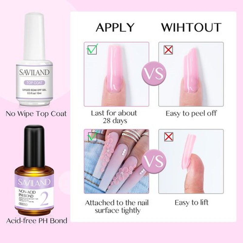 SAVILAND Acrylic Nail Kit with Drill - 0.5Oz Clear/White/Pink Acrylic Powder and Liquid Set Nail Drill with Brushes Tool Kit for Nails Extension Home DIY & Salon