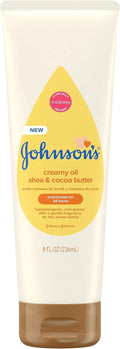 Johnson's Baby Creamy Oil - Moisturizing Body Lotion with Shea & Cocoa Butter | 8 fl. oz