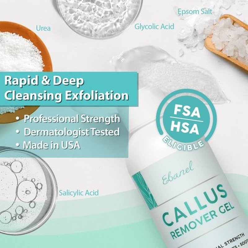 Ebanel Professional Callus Remover Set - Urea 40% & Salicylic Acid 2% for Soft Feet | Exfoliating Gel & Cream