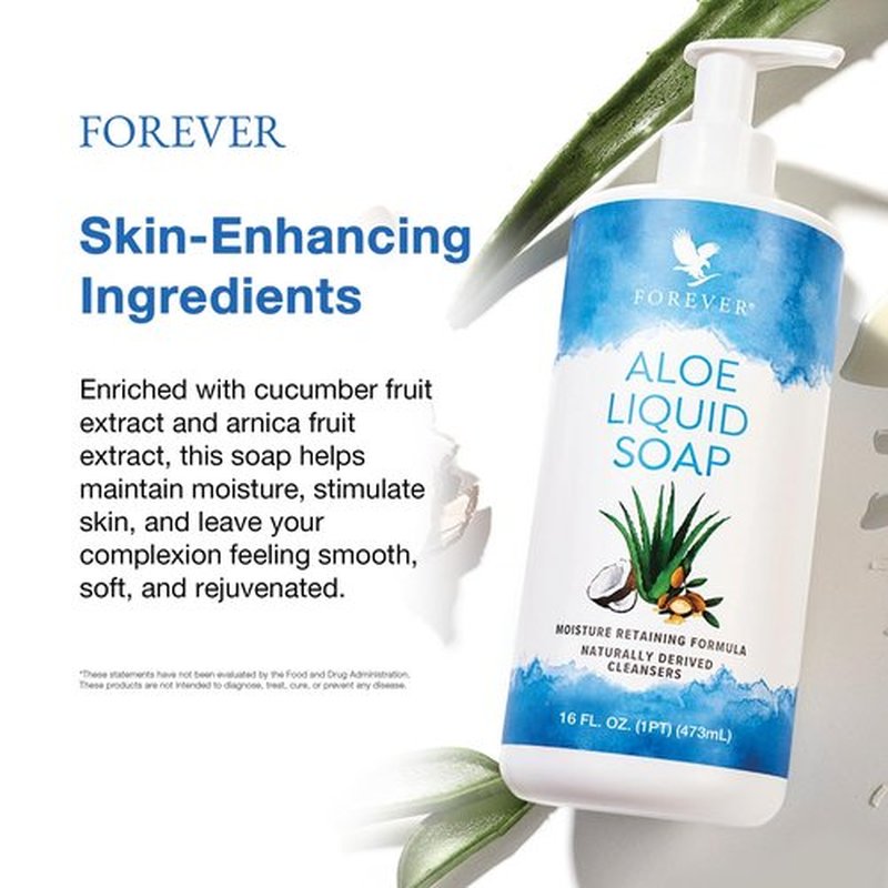 Forever Living - Aloe Liquid Soap - Gentle Cleansing and Moisturizing with Aloe Vera, Jojoba and Argan Oil - Gluten-Free and Vegan - 16 fl oz