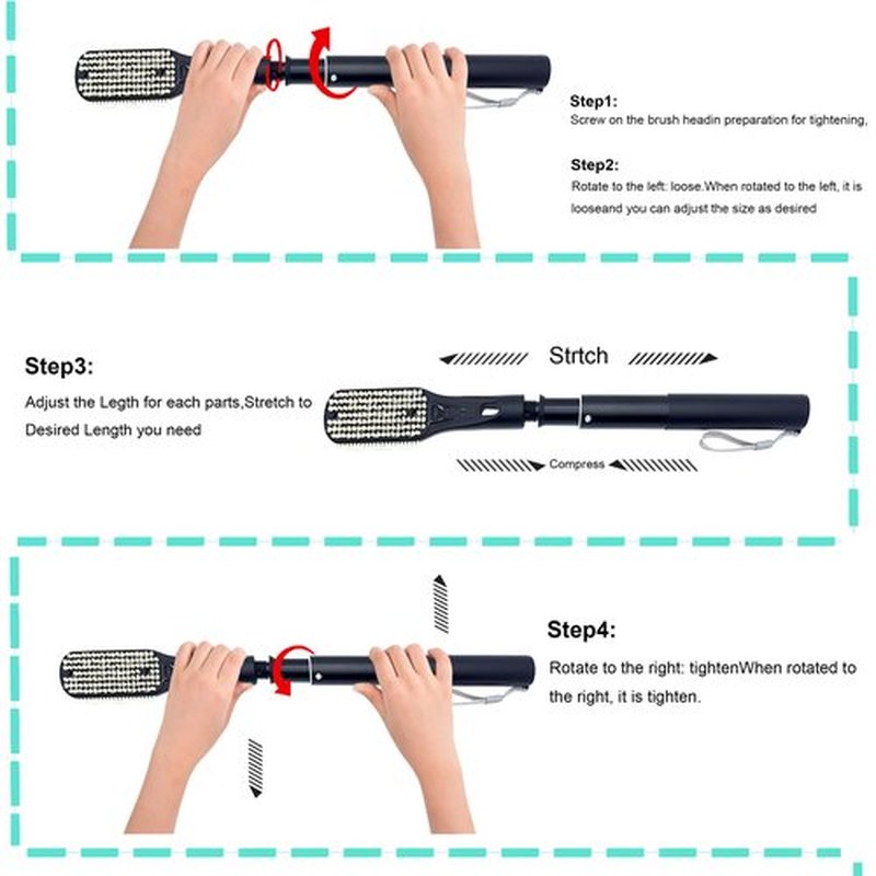 Toe Cleaning Brush, Foot Brush Long Handle 18.8"-25.9" Telescopic, Foot Scrubber Callus Remover for Feet Use in Shower for Men and Women