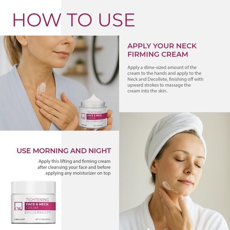 EpidermOpt Anti Aging Firming Neck Cream: Lifting & Tightening Moisturizer for Skin Repair – Reduces Lines, Crepey Skin & Uneven Tone – Perfect Skincare Gift for Mom or Skincare Bonding Together