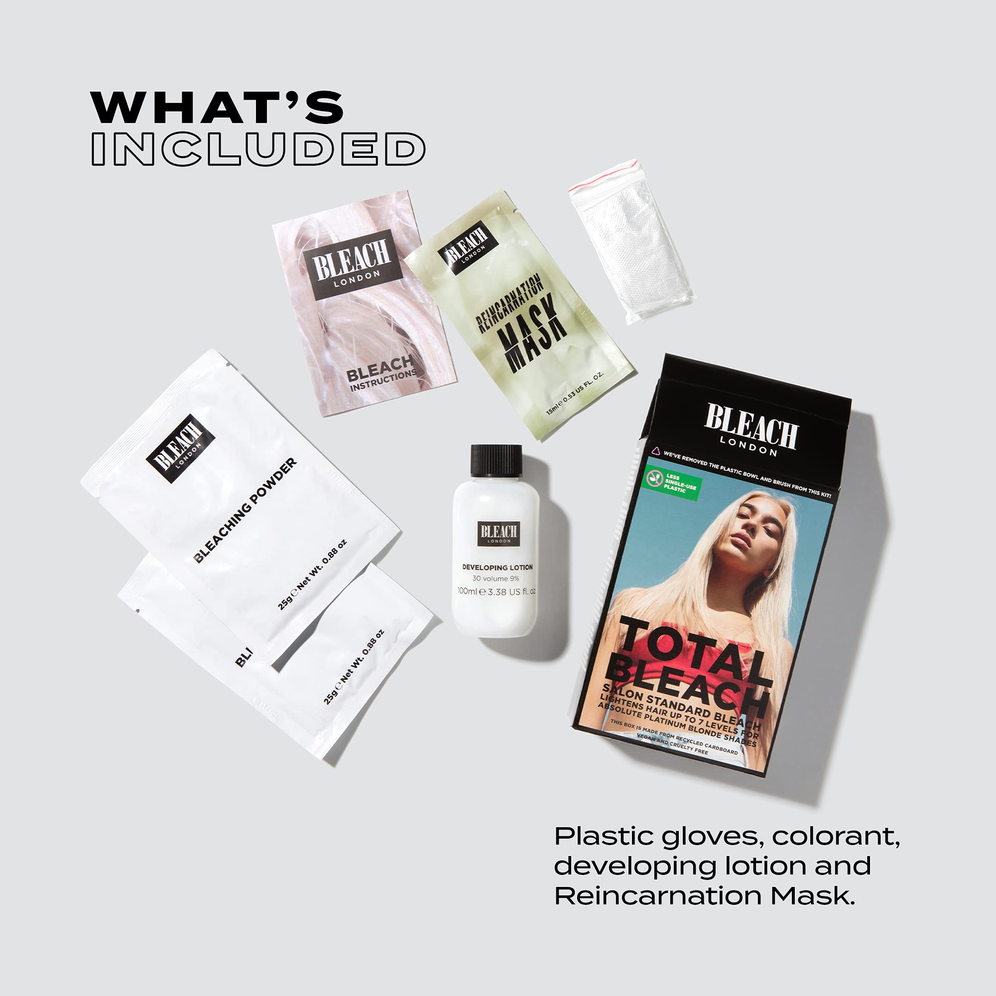 BLEACH LONDON Total Bleach Kit - Salon Standard, Vegan, Cruelty-Free, For All Hair Types, Brightest Blonde