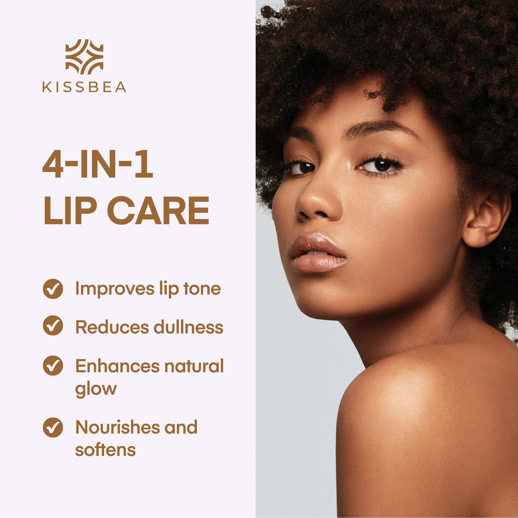 KissBea Lip Lightening for Dark Lips: for Smokers, Dry or Uneven-Toned Lips – Restores Natural Look & Moisture with VC, Lemon Peel & Licorice – Refreshing Vanilla Scent – 15 mL