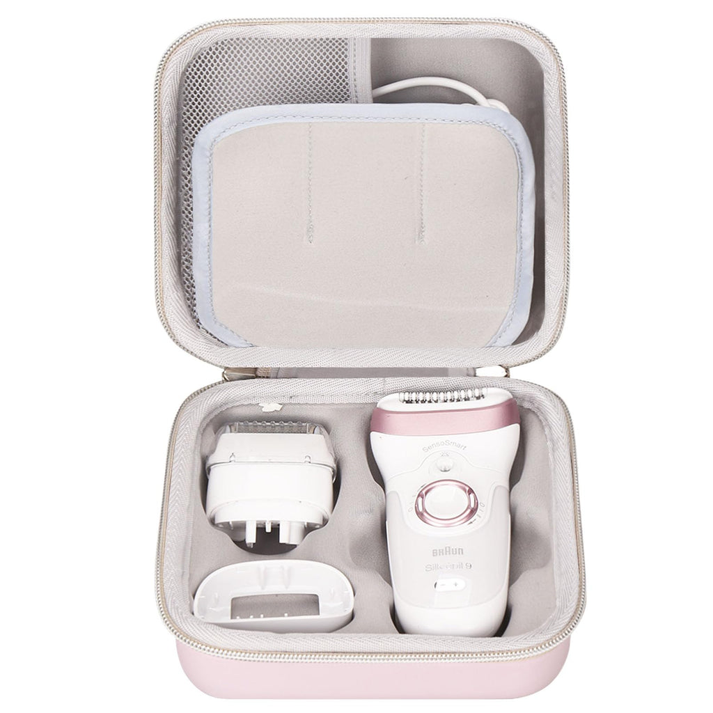 FBLFOBELI EVA Hard Case Compatible with Braun Silk-épil 7 SE7-041/SE7-141/Silk-épil 5 5-620/5 SE5-230/Silk-épil 9 9-890/9 9-880/9 9-720 Epilator Facial Hair Removal (Rose Gold)