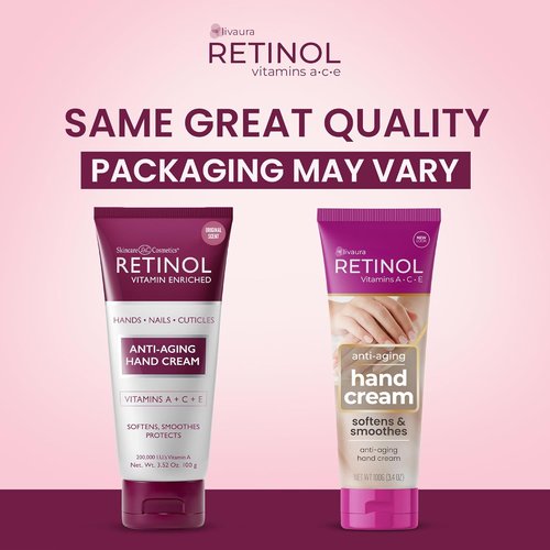 LIVAURA Retinol Anti-Aging Hand Cream - Youthful Hands with Rich, Velvety Moisture - Vitamin A for Skin & Nails
