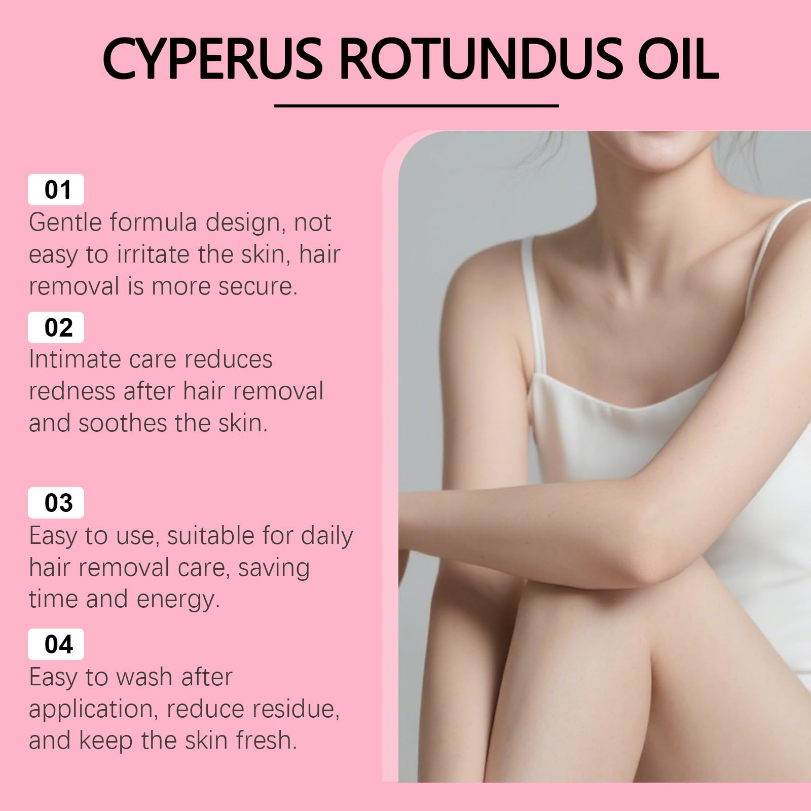 Renovia Cyperus Rotundus Oil for Hair Removal - 100ml Natural Cyperus Rotundus Oil, Reducing Body Hair Growth, Suitable for All Skin Types