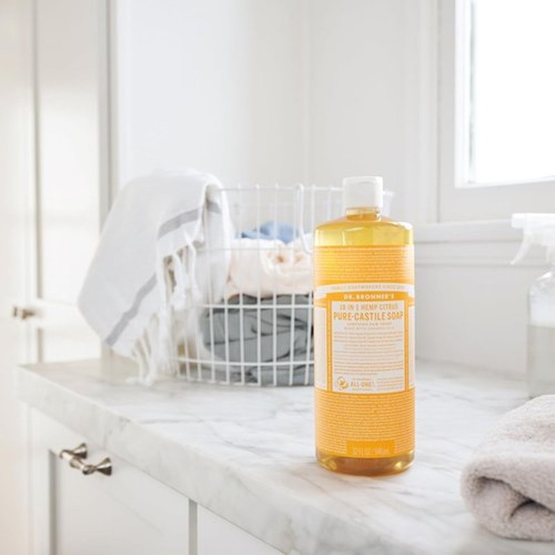 Dr. Bronner's Pure-Castile Liquid Soap | Citrus Scent, 32oz, 2-Pack - 18-in-1 Uses, Vegan & Organic