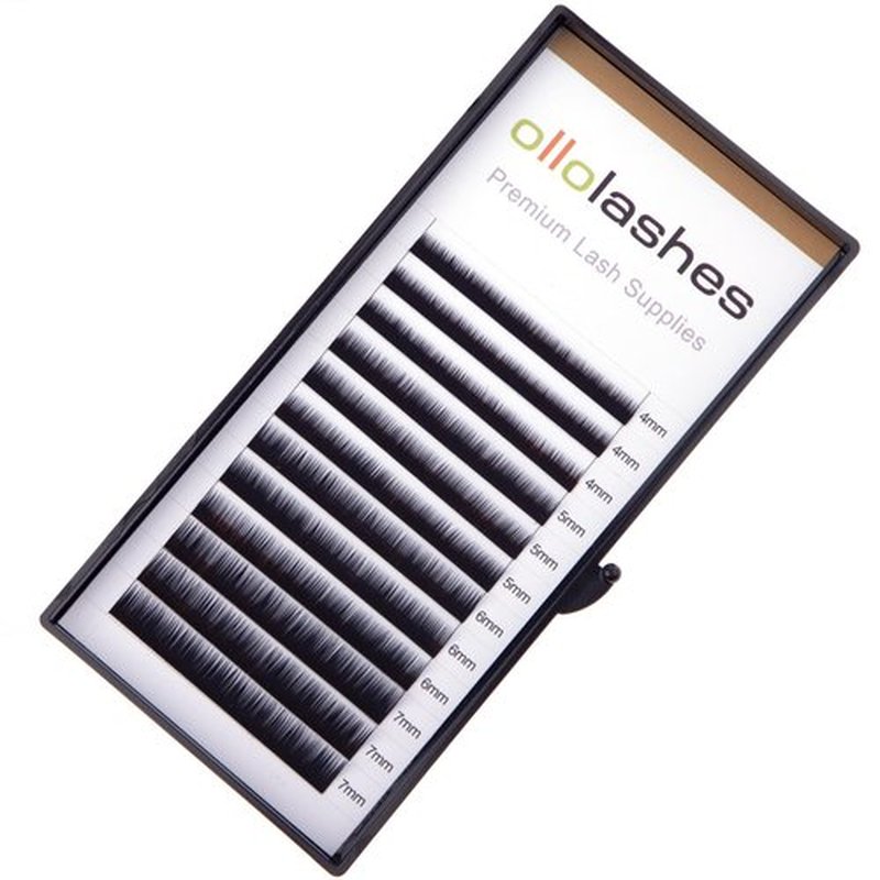 OLLOLASHES Bottom Lash Extension J Curl 0.07mm Mix4-7mm 4mm 5mm 6mm 7mm Black Color Bottom Lash Extensions, Professional Supplies for Lash Techs (Bottom-J-0.07, 4-7mm)