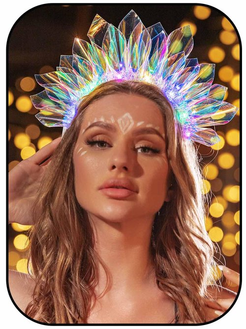 EARENT Light Up Headbands Rave Outfits Neon Headband for Women
