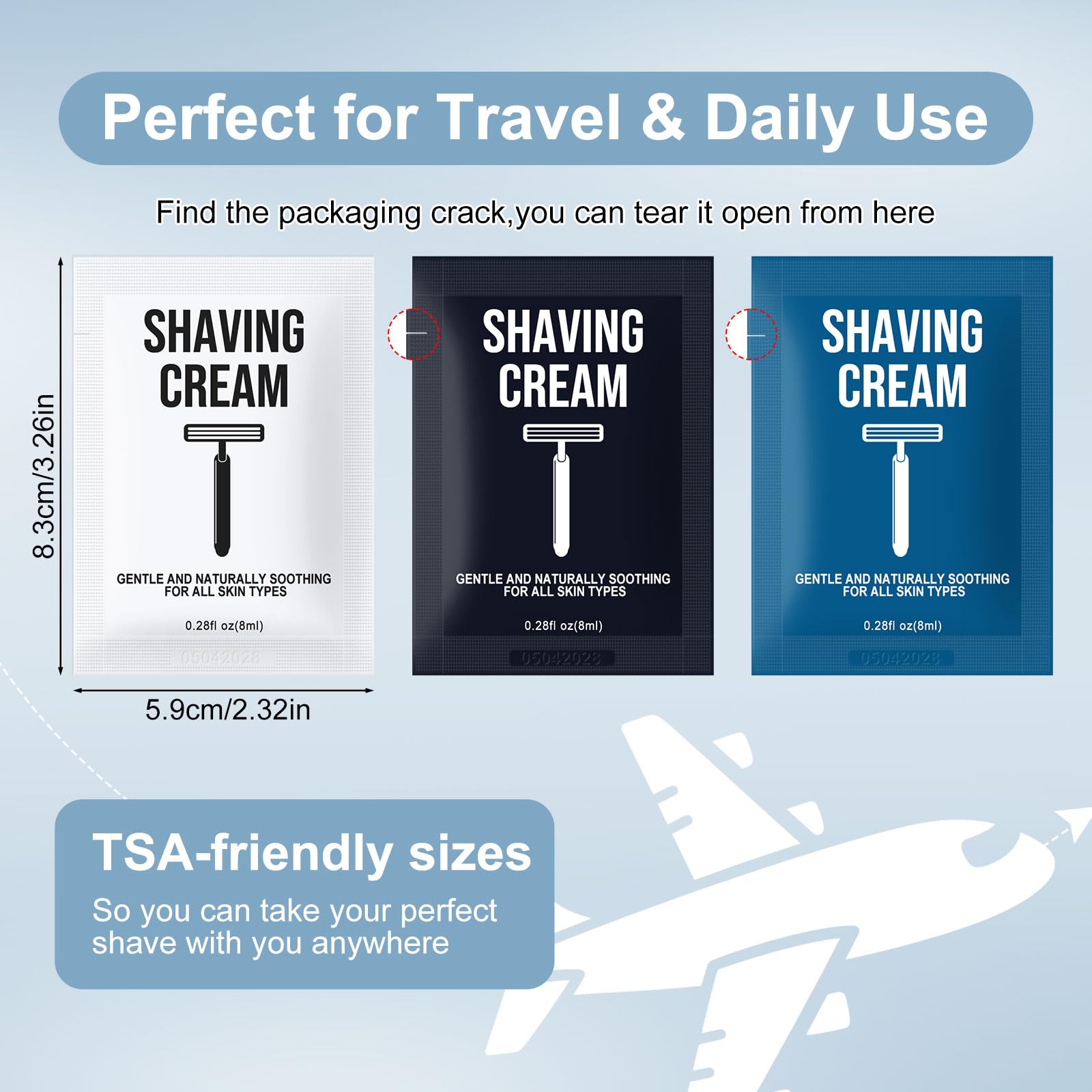 0.28fl oz Shaving Cream Bulk Travel Disposable Shaving Cream in Bulk