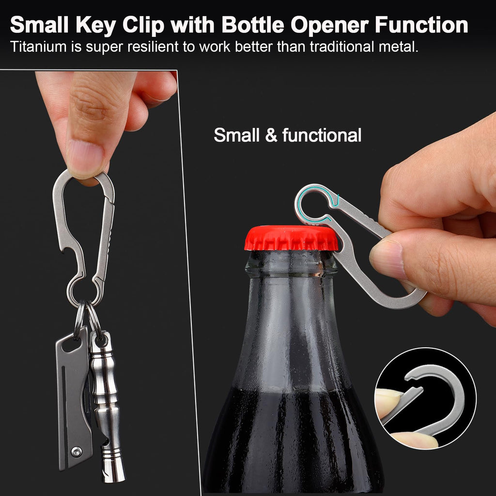Green Beret Tactical Titanium Carabiner Clip Hook EDC Small Heavy Duty Keychain Clips Anti-Lost Quick Release Key Chain for Keys, Medium