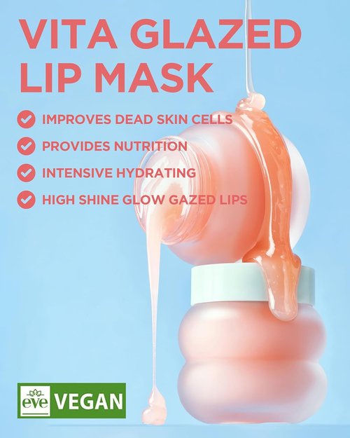TOCOBO Vita Glazed Lip Mask - Vegan Overnight Treatment for Dry, Chapped Lips | Gentle Exfoliation with PHA | 0.68 oz