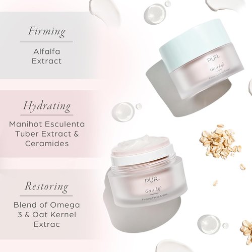 PÜR MINERALS Firming Facial Cream - Triple-Action Lightweight Moisturizer for Face & Neck | Tightens Skin & Reduces Fine Lines