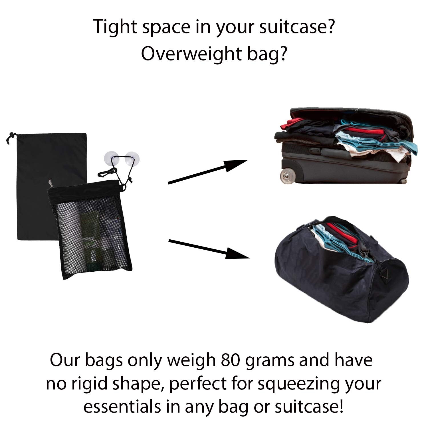 Naroa Waterproof Multifunctional Toiletry Shower Bag for Gym, Travel, Business and Foldable Portable Hanging Bathroom Mesh Caddy with Wet & Dry Storage Suction Hook Tote for Men Women