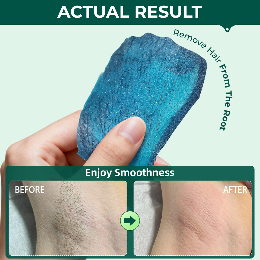 VENNCO 1lb Blue Wax Beads for Hair Removal, Hard Wax Beads Designed for Legs Arms, Face, Eyebrows, Underarm and Full Body Waxing at Home, Stripless Low Temperature Body Wax for wmomen and men
