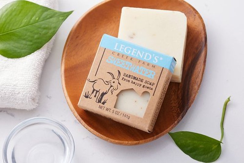 Legend's Creek Farm Goat Milk Soap - Cleansing Moisturizing Bar for Hands and Body - 5 Oz Creamy Lather, Nourishing, Gentle Natural Soap for Sensitive Skin (Sweetwater, Pack of 2)