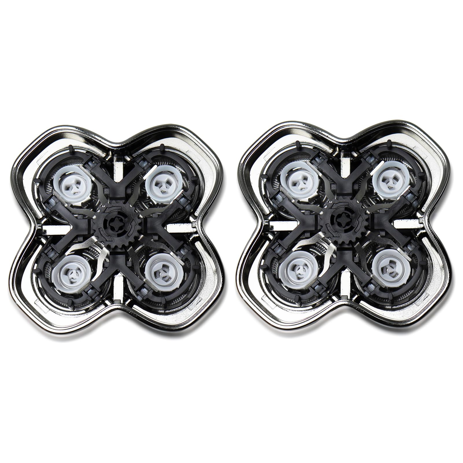OXSITO 2Pack Pro 4 Shaver Replacement Heads for Skulls Pitbulls Series Gold PRO, Silver PRO, Platinum PRO, Butterfly Kiss PRO Head Shavers, Floating 4 Heads for a Fast, Close and Smooth Shave.
